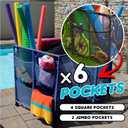 Pool Noodles Holder, Toys, Floats, Balls and Floats Equipment Mesh Rolling Storage Organizer Bin, Extra-Large, (47.2" W x 30.2" L x 34" H), Blue Style 455119