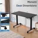 Monomi Electric Height Adjustable Standing Desk, 48x24 Inches, Ergonomic Home Office Sit/Stand Up Desks (Black Steel Frame/Black Top)