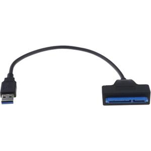 ECSiNG USB 3.0 to 7+15 22pin Slimline SATA Adapter Cable 2.5 Inch SSD HDD Hard Drive Adapter Converter Plug and Play for Laptop PC DVD Player