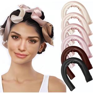 6 Pack Heatless Hair Curler, Heatless Curls Overnight for All Hairs Types, Hair Rollers for Blowout Look Long Hair, Curls Satin Jumbo Flexi Rods to Sleep in (Color, A)