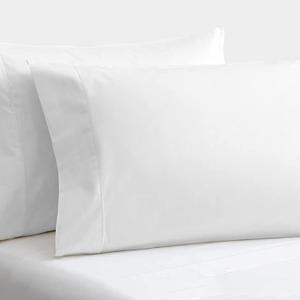 Set of 2 Pillow Cases 600 TC 100% Egyptian Cotton Long Staple Pillowcase, Silky Soft, Shrink & Pilling Proof, Luxurious Hotel Class(Queen, White)