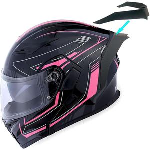 1Storm Motorcycle Modular Full Face Helmet Flip up Dual Visor Sun Shield: HB89 Arrow Pink (XL)