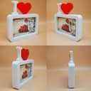 6x4 Inch Heart Photo Frame - Elegant White Plastic Picture Frame with Red Heart for Wall Mount or Tabletop Display, Perfect Sentimental Gift for Wedding, Anniversary, Home & Office Decor
