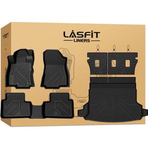 LASFIT Floor Mats & Seatback & Cargo Mats for Subaru Forester 2025-2026 (Not Fit Hybrid & 2025 Wilderness), All Weather TPE Custom Fit Floor Liners for Forester 2025-2026 Gas Backrest and Trunk Mat