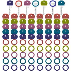 Blulu  Colored Key Covers Caps Tags Covers Set Plastic Key Color Identifier Rings Toppers(Retro Color)