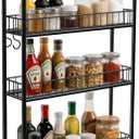 6in 6 Tier Slim Storage Cart with Wheels, Narrow Space Rolling Shelving Unit, Metal Wire Mobile Organizer Rack for Kitchen Bathroom Office Laundry, 6in Black Cart