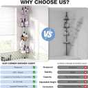 Corner Shower Caddy Tension Pole: Stainless Steel Rustproof 4-Tier Shower Organizer - 47-121 inch Adjustable Bathroom Shelves for Bathtub Shampoo Storage - Tension Rod Floor Standing Bath Rack