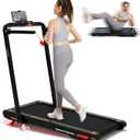 Sperax Walking Vibration Pad Treadmill with 6% Manual Incline,Portable Folding Treadmills with Handle Bar,750W 265lbs Capacity,Under Desk Treadmill with LED Display&Remote Control for Home