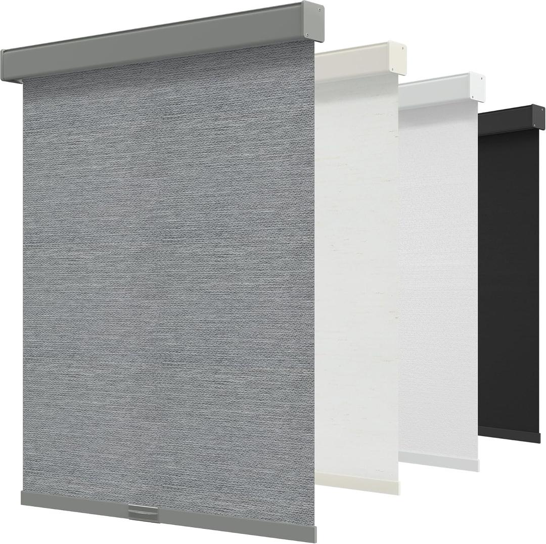 GENIMO Cordless Blackout Roller Shades, 30" W X 72" H, Dark Grey