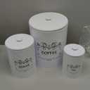 Kitchen Canisters Set of 3, Airtight Vintage Food Storage Jars with Lids for Farmhouse Kitchen Decor, Rustic White Canisters for Coffee, Sugar, Tea Storage