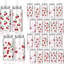 Willinglong 24 Pcs Coquette Bow Aesthetic Cup Pink Bow Plastic Tumbler with Lids and Straws Reusable Cute Plastic Cups for Women Birthday Bridal Shower Wedding Party Supplies (Cherry,13.5oz)