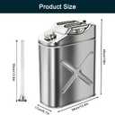 5 Gallon Stainless Steel Water Container for Camping, Leak Proof Stainless Camping Water Can with Filtering Water Guide Pipe/Pressure Relief Valve, Portable Water Tank Jug for Emergency Storage