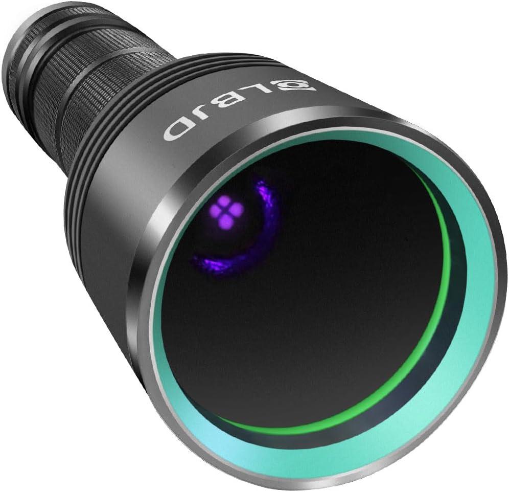 Black Light Flashlight, 365NM Rechargeable Filtered UV Flashlights with High Power Battery for pet Urine Detection, Resin Curing, Scorpions, Rocks Hunting, Car Leaks