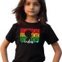 hrcfbk Toddler Baby Boys Girls Juneteenth T-Shirt Short Sleeve Black History Freedom Day Kids Shirt