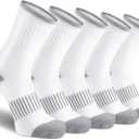 Gonii Women Socks Hiking Running Thick Cushion Athletic Crew Socks 5-Pair, Size 5-9