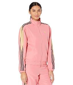 adidas Originals, womens, Track Top, Hazy Rose/ Acid Yellow/ Black, Medium