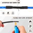Pangda 6 Heat Shrink Tubing 3: 1 Ratio Marine Grade Adhesive Lined Waterproof Heat Shrink Tubing Black Polyolefin Sleeving Wrap Wire Insulation Tube (1/4 +3/16+3/8+1/2+1+1.5+2inch)