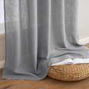 MIULEE Grey Linen Curtains 96 Inch Long for Bedroom Living Room, Soft Thick Linen Textured Window Drapes Gray Semi Sheer Light Filtering Back Tab Rod Pocket Burlap Look Decor, 2 Panels