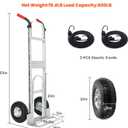 Aluminum Hand Truck Dolly Cart with 10" Pneumatic Tire,Hand Trucks Heavy Duty 600 LBS Capacity,Platform Hand Cart for Transport & Moving in Warehouse, Home, Supermarket