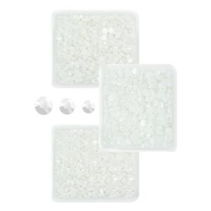 Pure White Resin Rhinestones for Crafting 3mm 4mm 5mm Flatback Jelly Stones Bulk SS10 SS16 SS20 Diamonds Crystals Gems for Nails Face Eyes Makeup Body Tumblers Bottles DIY Decor Crafts Clothes 