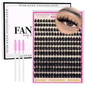 Lash Clusters with Spiky Lash Clusters Kit Volume Clusters Eyelash Extension 1018MM Thick Individual Lashes D Curl Cluster Eyelash Extensions with Lash Brush3D DIY Lash Extension at Home (No Glue)