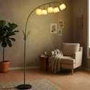 Arc Flower Floor Lamp for Living Room, Adjustable Color Temperature & Brightness, 5 G9 LED Bulbs, Foot Switch, Remote-Controlled, Acrylic lampshade, Floor Lamp for Bedroom Corner Kids Reading