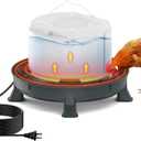 4.28L Heated Chicken Waterer - Winter Freeze-Proof Heated Poultry Waterer, 84W Hanging Chicken Water Heater with 4 Detachable Leg Support, Poultry Water Fountain for Chickens, Ducks Round