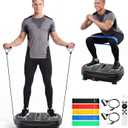 Vibration Plate Exercise Machine: 999 Speed Levels Vibrating Plate for Lymphatic Drainage Weight Loss Fat Burner 450 Lbs Whole Body Shake Plate with Resistance Bands for Gym Home Office
