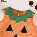 Ritatte Toddler Baby Girl Boy Halloween Outfit Funny Pumpkin Face Sleeveless Shirt Embroidery Pumpkin Spooky Season Tank Tops (18-24 Months, Orange-black)