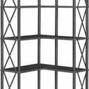 HOOBRO Corner Bookshelf, 5-Tier L-Shaped Bookcase, Industrial Open Display Shelf Tall Storage Organizer, Vertical Storage Rack, for Living Room, Home Office, Black BB60SJ01