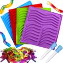 Palksky 4PCS Gummy Worm Molds Silicone for Gummies Candy, Large Fruit Snack Molds for Kids