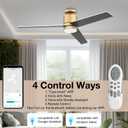 Lorpies 52 Smart Flush Mount Ceiling Fans with Lights Remote,Quiet DC Motor,Outdoor Indoor Low Profile Ceiling Fan,Voice Control via WiFi Alexa App,Modern Gold and White Black Fan for Bedroom Patio