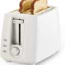 Hazel Quinn 2-Slice Compact Toaster - Wide Slots for Thick Bread & Bagels, 6 Browning Levels, Even Heating, Removable Crumb Tray, Quick Toast, Ideal for Breakfast & Small Kitchen - White