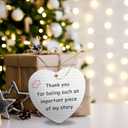 2 x Thank You Gifts Christmas Ornament 2025,Ceramic Christmas Ornament Appreciation Gifts for Teacher Women Men Boss Nurse Friend,Christmas Tree Decorations Hanging Ornament Xmas Keepsake Gift Ideas