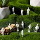 Namalu 50 Pcs 1: 75 Scale White Unpainted Mini People Figures Miniature People for Model Trains Architectural Standing and Sitting Mini Diorama Figures for Architectural Project