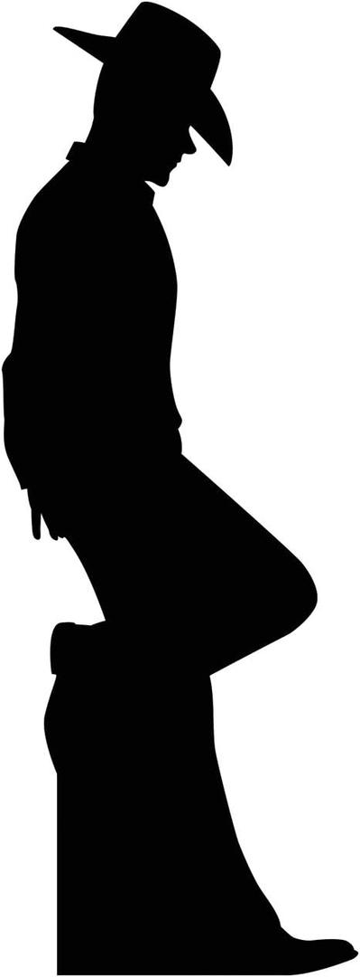 Cardboard People Cowboy Leaning Silhouette Life Size Cardboard Cutout Standup