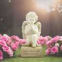 Praying Angel Figurine  6.5" Resin Memorial Angel Statue with Folded Hands, Cherub Remembrance Sculpture with Forever with The Angels Inscription, Sympathy Gift for Loss and Healing