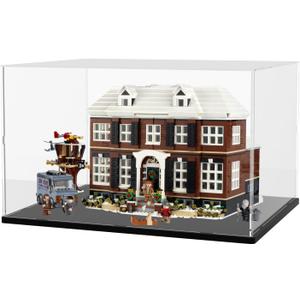 Choowin Acrylic Display Case for Lego Home Alone House 21330 for Lego A Frame Cabin 21338 Avatar Tree of Souls 75574 Thickened Clear Display Cases for Collectibles Assemble Dustproof Box(Black Base)