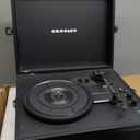Crosley CR8017B-BK Voyager Vintage Portable Vinyl Record Player Turntable with Bluetooth in/Out and Built-in Speakers, Black