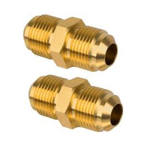 2 Pack 4" 
Flare Male Brass Tube Fitting, Union Reducing Coupling Flared Fitting for Propane, Fuel, and Gas, Durable Brass Pipe Connector, Leak-Resistant