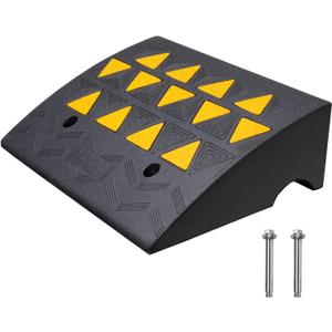 VEVOR Rubber Curb Ramp 6'' Rise Height Sidewalk Threshold Ramp, 14.6'' Width 19.3'' Length Driveway Ramp 33069 lbs Load Capacity for Curb for Forklifts, Trucks, Buses, Cars, Wheelchairs, Bike