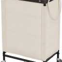 StorageWorks Laundry Hamper, 90L Rolling Laundry Sorter Cart with Removable and Washable Liner Bag, Clothes Hamper with Wheels and Handle for Laundry Room and Bedroom, Beige
