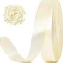 100 Yards 1 Inch Ivory Satin Ribbon, Solid Craft Fabric Ribbon for Christmas Gift Wrapping, Bows Making, Flower Bouquet, Wedding Party Decoration