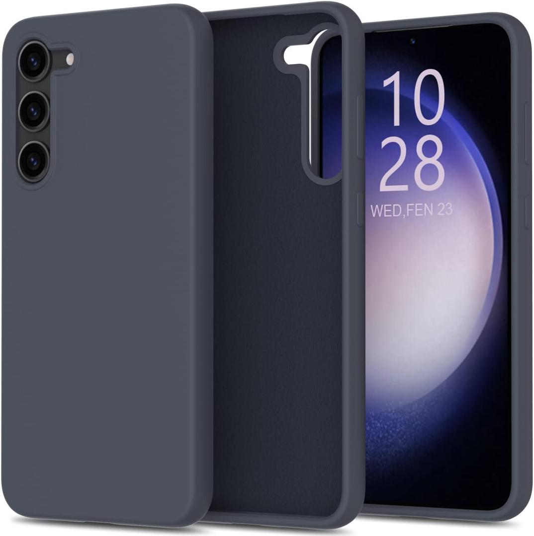 bemal for Samsung Galaxy S25 Plus Case - Smooth Silky Liquid Silicone - Slim Fit Soft Microfiber Lining - Designed for Women and Girls - Shockproof Protective Phone Cover 6.6"- Dark Grey