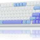 AULA F75 75% Wireless Mechanical Keyboard, Hot Swappable Creamy Keyboard, Pre-lubed Star Vector Switches RGB Backlit Gaming Keyboards, 2.4GHz/Type-C/BT5.0(White&Blue&Purple)