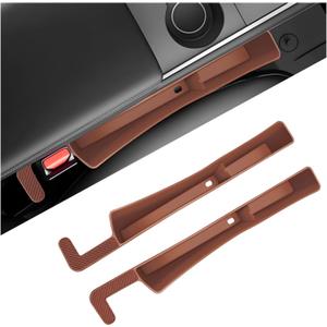 2 PCS Car Seat Gap Filler Organizer, Multifunctional Auto Side Seat Gap Filler Phone Holder, Universal Vehicle Storage Box Fill Gap Space Between Seats and Console (Dark Brown)