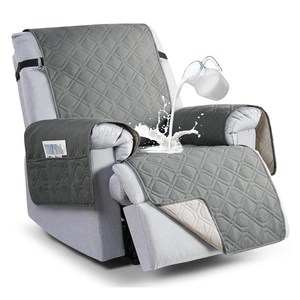 VANSOFY 100% Waterproof Recliner Chair Covers, Recliner Cover Non-Slip Dog Chair Cover Furniture Protector Washable Slipcover with Pocket, Elastic Straps for Pets, Dogs(Dark Gray, 23.6")