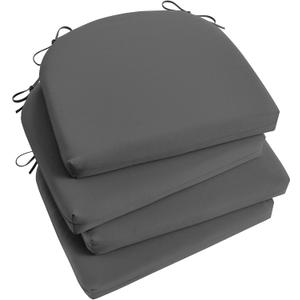 Basic Beyond Outdoor Chair Cushions Set of 4, Outdoor Cushions for Patio Furniture, Water Resistant Patio Chair Cushions with 2 Ties, 17x16x2, Charcoal Grey