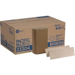 Pacific Blue Basic Recycled Multifold Paper Towels (Previously branded Envision) by GP PRO (Georgia-Pacific), Brown, 23304, 250 Towels Per Pack, 16 Packs Per Case, 250 Sheets