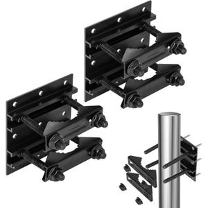 Post Tubes Mounting Bracket, 2-Packs Adjustable Solar Mounting Bracket Fence Hook Compatible with Round, Square, T-Posts, Irregularly Shaped Pipes (Max. 2-1/2" Width)